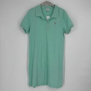 J.crew dress womens 6 green flamingo preppy shirt modest summer spring easter